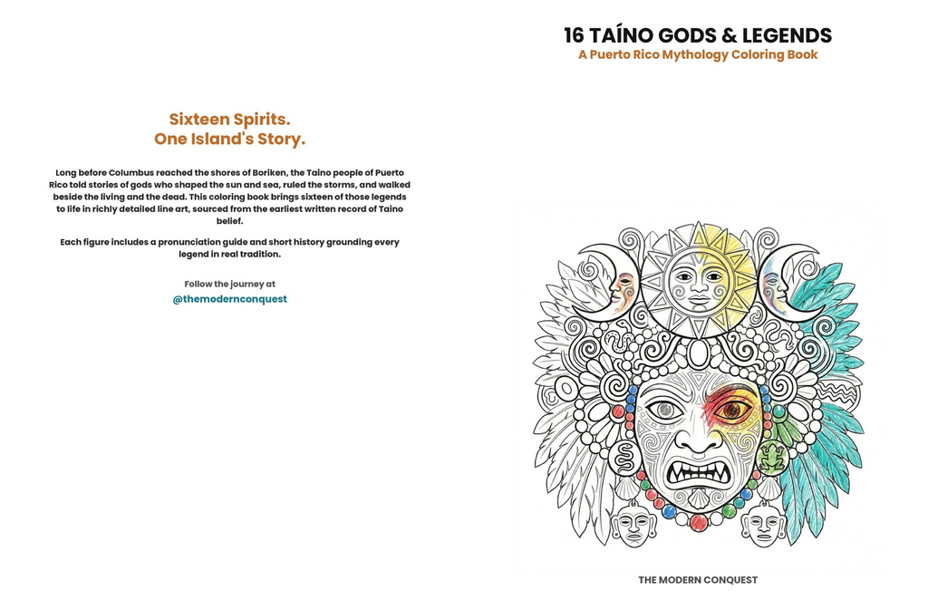 16 Taíno Gods & Legends — A Puerto Rico Mythology Coloring Book